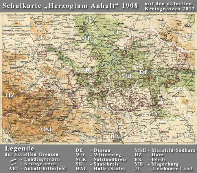 Anhalt-Karte 1908 (poli.-physikal.) mit Kreise 2012